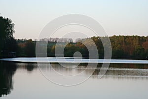 May evening calm lake