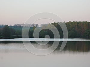 May evening calm lake