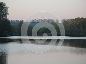 May evening calm lake