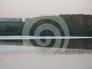 May evening calm lake