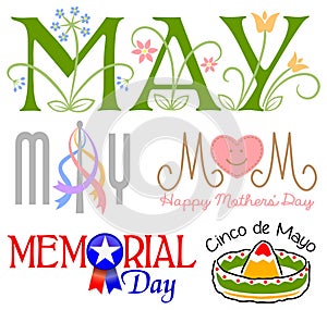 May Events Clip Art Set/eps