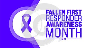 May is Fallen First Responder Awareness Month background template. Holiday concept. use to background, banner, photo