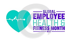 May is Global Employee Health and Fitness Month background template. Holiday concept. use to background, banner