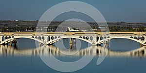 MAY 23, 2019 - GREAT FALLS, MONTANA, USA - Arched Bridge over Missouri River, Great Falls, Montana, USA photo