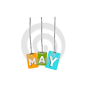 May hanging words vector, colourful words vector