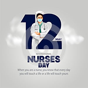 12 May. happy International Nurse Day background. abstract Vector illustration design photo