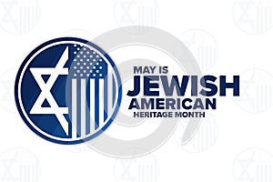 May is Jewish American Heritage Month. Holiday concept. Template for background, banner, card, poster with text