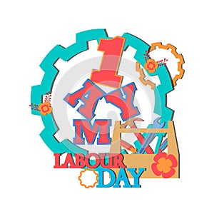 1 may - labour day. vector happy labour day poster or banner