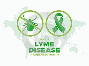 May is Lyme Disease Awareness Month poster vector illustration
