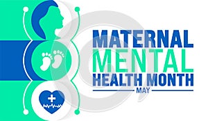 May is Maternal Mental Health Month background template. Holiday concept. use to background, banner, placard,