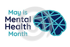 May is Mental Health Awareness Month. Holiday concept. Template for background, banner, card, poster with text