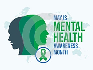 May is Mental Health Awareness Month poster vector illustration