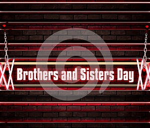 May month, day of May. Brothers and Sisters Day, on bricks background