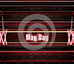 May month, day of May. May Day, on bricks background