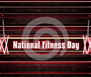 May month, day of May. National Fitness Day, on bricks background