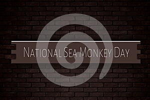 May month, day of May. National Sea Monkey Day, on Bricks Background