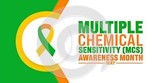 May is Multiple Chemical Sensitivity MCS Awareness Month background template. Holiday concept.