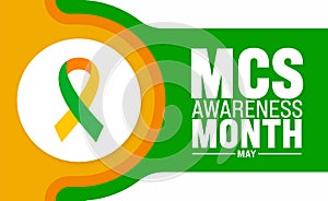 May is Multiple Chemical Sensitivity MCS Awareness Month background template. Holiday concept.