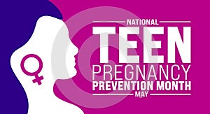 May is National Teen Pregnancy Prevention Month background template. Holiday concept. use to background, banner,