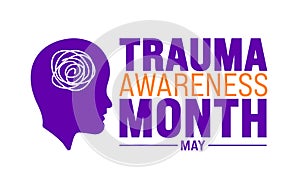 May is National Trauma Awareness Month background template. Holiday concept. use to background, banner,