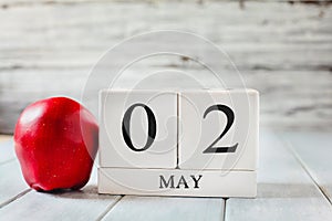 May 2nd Calendar Blocks with Apple for National Teacher Appreciation Day