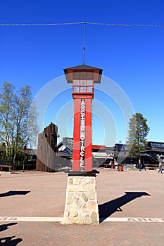 May 26 2022 - Rovaniemi, Finland: The Santa claus holiday village at the Polar circle in summer