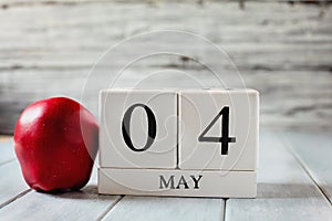 May 4th Calendar Blocks with Apple for National Teacher Appreciation Day