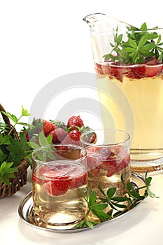May wine with strawberries and woodruff