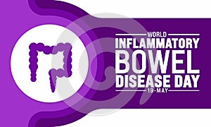 May is World IBD Day or World Inflammatory Bowel Disease Day background template. Holiday concept.