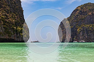 The Maya Bay beach without people where the film \