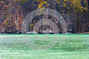 The Maya Bay beach without people where the film \