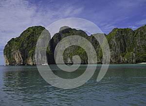 Maya bay with turqoise water in Phi phi islands Krabi Thailand