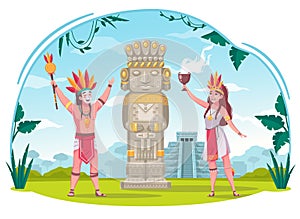 Maya Civilization Cartoon Concept