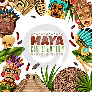 Maya Civilization Cartoon Frame
