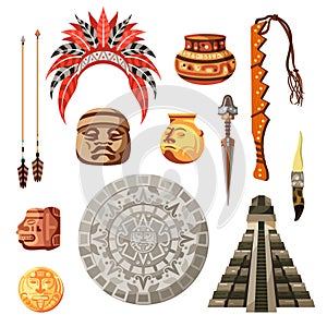 Maya Civilization Culture Icon Set