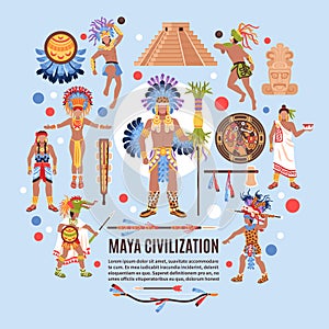 Maya Civilization Flat Background