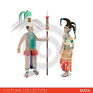 Maya Priest Princess flat 3d isometric costume