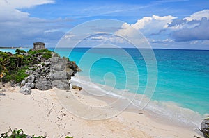 Maya ruins on the Caribbean Beach, Mexico