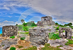 Maya ruins on the Caribbean Beach, Mexico