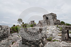 Maya temple ruins in Tulum, Mexico