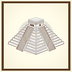 Maya ziggurat postcard photo