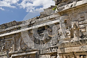 Mayan artwork in ruins