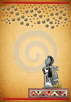 Mayan - Aztec observing the constellations in the night