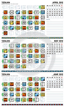 Mayan calendar, April-June 2012 (European) photo