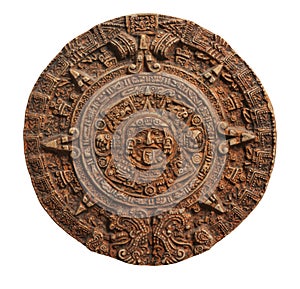 Mayan calendar isolated on white.