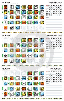 Mayan calendar, January-March 2012 (American) photo