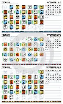 Mayan calendar, October-December 2012 (American) photo
