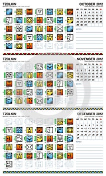 Mayan calendar, October-December 2012 (European) photo
