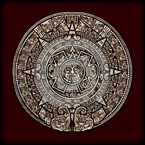 Aztec Mayan calendar design photo