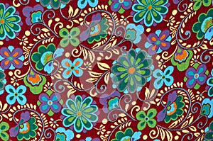 Mayan Floral Pattern Background